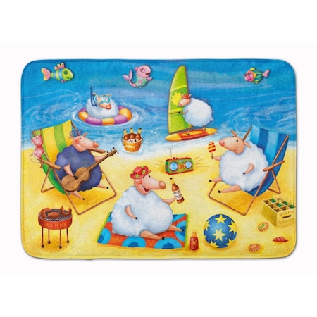Carolines Treasures Party Pigs on the Beach Machine Washable Memory Foam Mat APH0081RUG